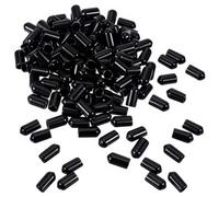 Shimmeroo 100PCS Rubber End Caps, Spirit Pourer Caps Black Rubber Hooded Pourers Dust Cap for Liquor & Olive Oil Bottles, Wine, Waterproof & Reusable Thread Protectors Assortment Kit