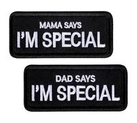 Shimmeroo 2PCS Dog Patches for Harness,Funny Animals Patch-Removable Dog Vest Patches,Dad and Mama Says I'm Special Patch for Vest,Backpacks,Clothing,Jeans,Hat