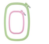 Shimmeroo 2PCS Square Cross Stitch Frame - Abs Plastic Reusable Embroidery Hoops Punch Needle Frame Cross Stitch Accessories for Sewing Needlework DIY Projects(Green,Pink)