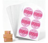 Shimmeroo 300Pcs Fragile Stickers, 2 Inch Circle Handle with Care Stickers | Do Not Crush Bend or Fold Shipping Labels for Moving Boxes Mailing Envelopes Cartons & Pallets
