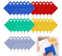 Shimmeroo 30Pcs Needle Threaders Hand Sewing,Square Sewing Needle Threader Tool Easy Sew Threaders for Easy to Insert Embroidery Floss Crafting,Machines