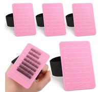 Shimmeroo 4 pcs Lash Pallet for Eyelash Extensions with Adjustable Wrist Strap, Lash Holder Trays Accessories & Organizer, Pink