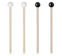 Shimmeroo 4Pcs Xylophone Mallets, Glockenspiel Mallet, 5.7in Wooden Rubber Percussion Mallets, Drumsticks, Percussion Sticks, Tongue Drum Mallet, Black & White