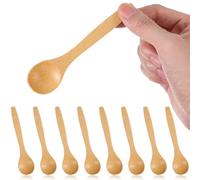 Shimmeroo 8PCS Small Wooden Spoons - 5 Inch Resistant Bamboo Spoons Multi-Purpose Tiny Wood Teaspoons for Condiments Honey Coffee Tea Utensils Ice Cream Soup Baking Stirring Kitchen