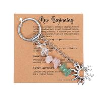 Shimmeroo Crystal Keychains for Women,New Beginnings Gifts Motivational Keychain for Coworker New Job Divorce Good Luck Keychain Gifts