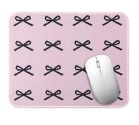 Shimmeroo Cute Square Mouse Pad, Pink Laptop Mouse Pad with Stitched Edge