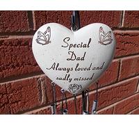 shimmers DAD Memorial Heart Windchime, Metal