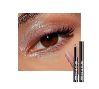 Shimmery Cream Eyeshadow Stick, Smooth and Glossy Eye Highlighter, Long-Lasting Waterproof Eyeshadow and Eyeliner (Dual-Use), Lightweight, Waterproof, Smudge-Proof, Easy and Quick Makeup Application