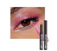 Shimmery Cream Eyeshadow Stick, Smooth and Glossy Eye Highlighter, Long-Lasting Waterproof Eyeshadow and Eyeliner (Dual-Use), Lightweight, Waterproof, Smudge-Proof, Easy and Quick Makeup Application