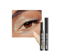 Shimmery Cream Eyeshadow Stick, Smooth and Glossy Eye Highlighter, Long-Lasting Waterproof Eyeshadow and Eyeliner (Dual-Use), Lightweight, Waterproof, Smudge-Proof, Easy and Quick Makeup Application