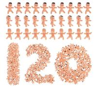 Shimmerz 120 Pieces Plastic Babies For Games, 3cm Mini Babies Bulk Pack For Baby Shower Games, Tiny Baby Figures For My Water Broke Ice Cube Game