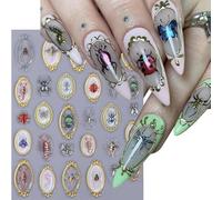 Shimmerz 2 Sheets 5D Relief Insect Nail Decal Scorpion Spider Bee Gold Edge Design Nail Decal Self-adhesive Nail Art Spring Summer Sticker