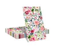 Shimmerz 20 Pack Napkins, Watercolour Rose Flower Rectangular Paper Napkins Disposable for Romantic Wedding Garden Party Christening Mother’s Day, 11 x 20 cm 2 Ply Soft