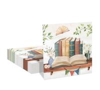 Shimmerz 20 Pieces Book-Themed Paper Napkins, Disposable Napkins for Reading Parties, Themed Gatherings and Literature Celebrations, 33 x 33 cm, 2 Ply, Soft and Colourful