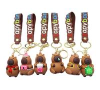 Shimmerz 6 Pieces Capybara Keyring, Cute Resin Backpack Charms, Ideal for Birthday, Beautiful Decoration for Backpack, Handbag, Purse