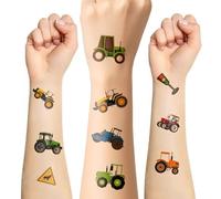 Shimmerz 60 Pieces Children's Tattoos, Tractor Farm Skin-Friendly Temporary Kids Tattoos, Farm Theme Party Gifts and Decorations, Fake Tattoo
