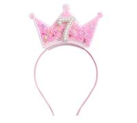 Shimmerz Birthday Crown Headband For Little Girls Aged 2 3 4 5 6 7 8 Princess Tiara Pink Hair Accessory For The Seventh