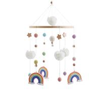Shimmerz Mobile Baby with Rainbow Stars Wooden Hanging Mobile Wind Chime Baby Mobile for Cot Bed Boys and Girls