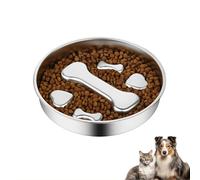 Shimmerz Stainless Slow Feeder Dog Bowls - Dog Slow Eater Licking Bowl,Dog Slow Feeder Bowl Non-slip Feeding Puzzle Dish, Dog Bowl for Small or Medium Breeds