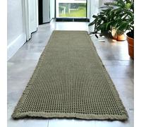 SHIMOH Upgraded Waffle Bath Mat - Ultra Soft, Super Absorbent & Non-Slip Rug with Tassels, Machine Washable, Rubber Backed for Bathroom, Hallway Runner, Kitchen and More (Dark Green, 2' X 6')