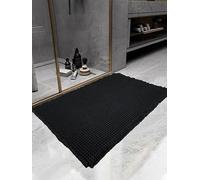 SHIMOH Upgraded Waffle Bath Mat - Ultra Soft, Super Absorbent & Non-Slip Rug with Tassels, Machine Washable, Rubber Backed for Bathroom, Hallway Runner, Kitchen and More (Black, 24" X 36")