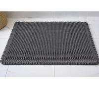 SHIMOH Waffle Bath Mat, Super Absorbent Non-Slip Bath Mats for Bathroom Floor, Machine Washable Bathroom Rugs with Tassels, Rubber Backed Bathroom Mats, Ultra Soft. (Dark Gray, 18" X 30")