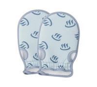 SHIMOYAMA Exfoliating Gloves, 2 Pack Small Bath Scrubbing Mitt, Deep Body Scrub Exfoliator Shower Glove, Dead Skin Remover for Women Men, Aqua Blue