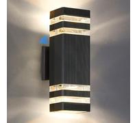 SHIMR Outdoor Wall Lights with Dusk to Dawn Photocell Sensor, Outdoor Light Fixture Wall Mount with GU10 7w LED Bulbs, Square Up and Down Lights Outdoor for House Porch Front Door 13" Height