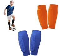 Shin Defender Kids, 2 Pair Football Shin Pads Boys and Girls, Shin Guard Sleeves with Impact Protection, Breathable Lightweight Shin Guards for Football, Rugby, Basketball