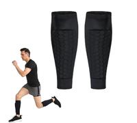 Shin Defender Shin Guards - Soccer Shin Guards with Honeycomb Compression Sleeve for Kids, Youth, and Adults | Lightweight Shin Pads for Soccer, Muay Thai, Baseball & More (Black M)