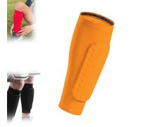 Shin Defender Shin Pads Shindefender Shin Guards Kids Knee Pads Shindefender Guards Soft Pads for Women Boys, Teenagers, Adults Washable Compression Sleeve with Honeycomb Padsfor Football (Orange, M)