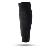 Shin Defender Shin Pads, Shindefender Shin Guards, Shin Defenders with Honeycomb Compression Sleeve, Washable, Black (L)