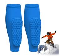 Shin Defender Skiing, Ski Shin Guard, Ski Shin Pads, Shin Protectors for Skiing, Skiing Shin Protectors, Shin Pads Skiing, Ski Boot Shin Protectors with Honeycomb for Skiing, Soccer (Blue, S)