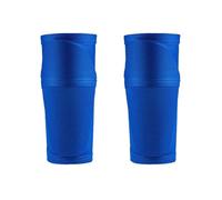 shin guards 1 Pair Soccer Shin Guard Football Crashproof Calf Protector Nylon Leg Sleeves Sock with Pocket(Blue-only sleeves,S)