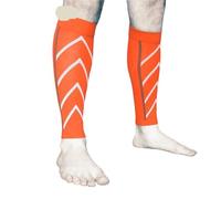 shin guards 1 Pair Sports Calf Compression Sleeves Support Brace Leg Guards Shin Splint Cycling Running Basketball Football(C-Orange)