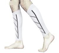 shin guards 1 Pair Sports Calf Compression Sleeves Support Brace Leg Guards Shin Splint Cycling Running Basketball Football(C-White)