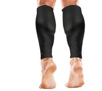 shin guards 1 Pair Sports Calf Compression Sleeves Support Brace Leg Guards Shin Splint Cycling Running Basketball Football(A-Black)