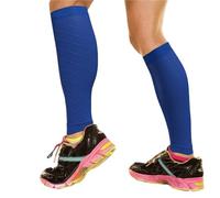 shin guards 1 Pair Sports Calf Compression Sleeves Support Brace Leg Guards Shin Splint Cycling Running Basketball Football(B-Blue)