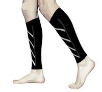 shin guards 1 Pair Sports Calf Compression Sleeves Support Brace Leg Guards Shin Splint Cycling Running Basketball Football(C-Black)
