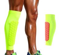 Shin Guards for Men Women Teens, Ski Shin Protecter with Breathable Elastic Honeycomb Pads, Thickened Sleeve Ski Shin Guards for Impact Protection and Comfort (Green-S)