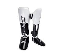 Shin Guards, Muay Thai, Kickboxing, Karate, Foot And Leg Protection, PU, Supportive Function for Taekwondo, Children's Studio, White M Teenager
