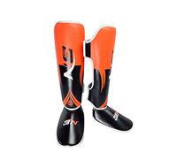 Shin Guards, Muay Thai, Kickboxing, Karate, Foot And Leg Protection, PU, Supportive Function for Taekwondo, Children's Studio, Orange L Adult