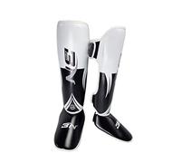 Shin Guards Muay Thai Martial Arts Protective Leg Mma Kickboxing Kung Fu, White M Teenager