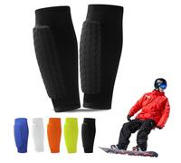 Shin Guards Pads for Men Women Teens, Breathable Elastic Honeycomb Gel Calf Compression Sleeve, Anti-Collision Ski Shin Guard Sleeves for Football Skiing Snowboarding Sports Impact Protection