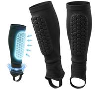 Shin Guards Pads, Shin Defender with Ankle Protection, Honeycomb Compression Sleeve Football Shin Guards with Superior Impact Absorption, Soccer Defender for Boys Teenagers Adults(M)