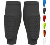 Shin Guards, Soccer Shin Guards for Kids and Aldult, Compression Sleeve with Honeycomb Pads - Soccer, Football, Boxing(Black,Large)