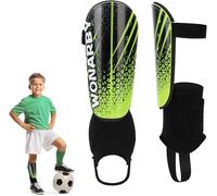 Shin Guards Soccer Youth Kids - Shin Guard for Toddler Boys Girls Teenagers 2-18 Years Old with Ankle Sleeves Protection - Football Shin Pads Equipment with Adjustable Strap - Green,M
