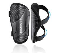 Shin Pads Boys CE Certified Airsfish Kids Football Shin Guards Breathable Non Slip Extended Adjustable Straps Lightweight Soccer Shin Pads for Boys Girls Teens Leg Calf Protective Gear Black