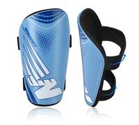 Shin Pads Football Youth Kids - Shin Guard for Boys Girls Teenagers 2-18 Years Old - Soccer Shin Guards Protection Equipment with Adjustable Straps - Blue,S