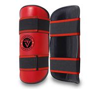 Shin pads Kickboxing training shin pads Tae-kwondo full contact shin protector shin pads (XL, Red)